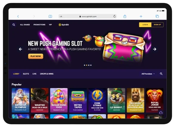 Main page of spinbit casino